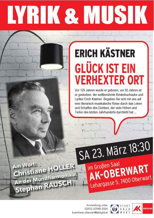 Flyer, Veranstaltung, Erich Kästner, AK Bücherei Oberwart