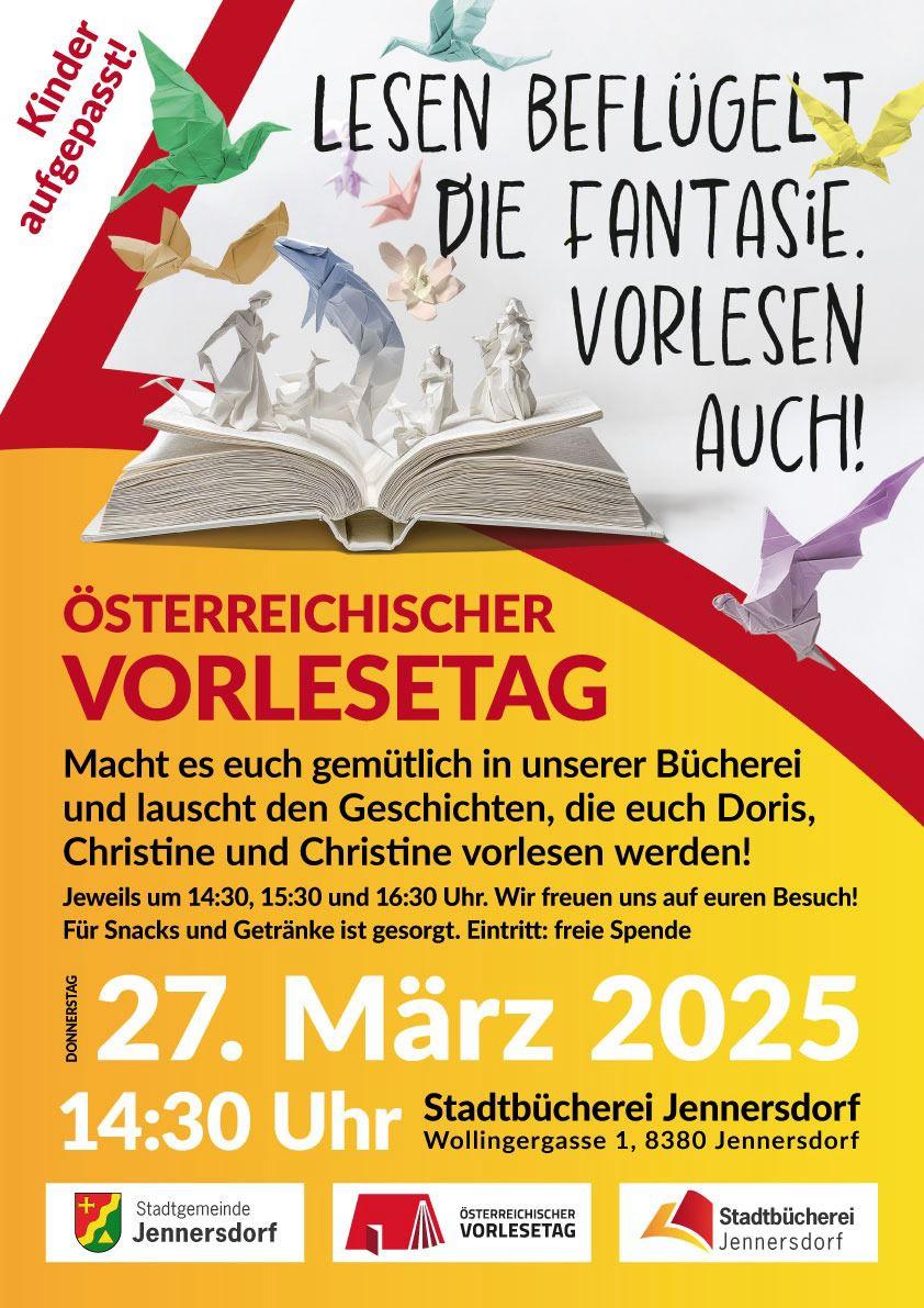 Plakat Vorlesetag Stadtbücherei Jennersdorf