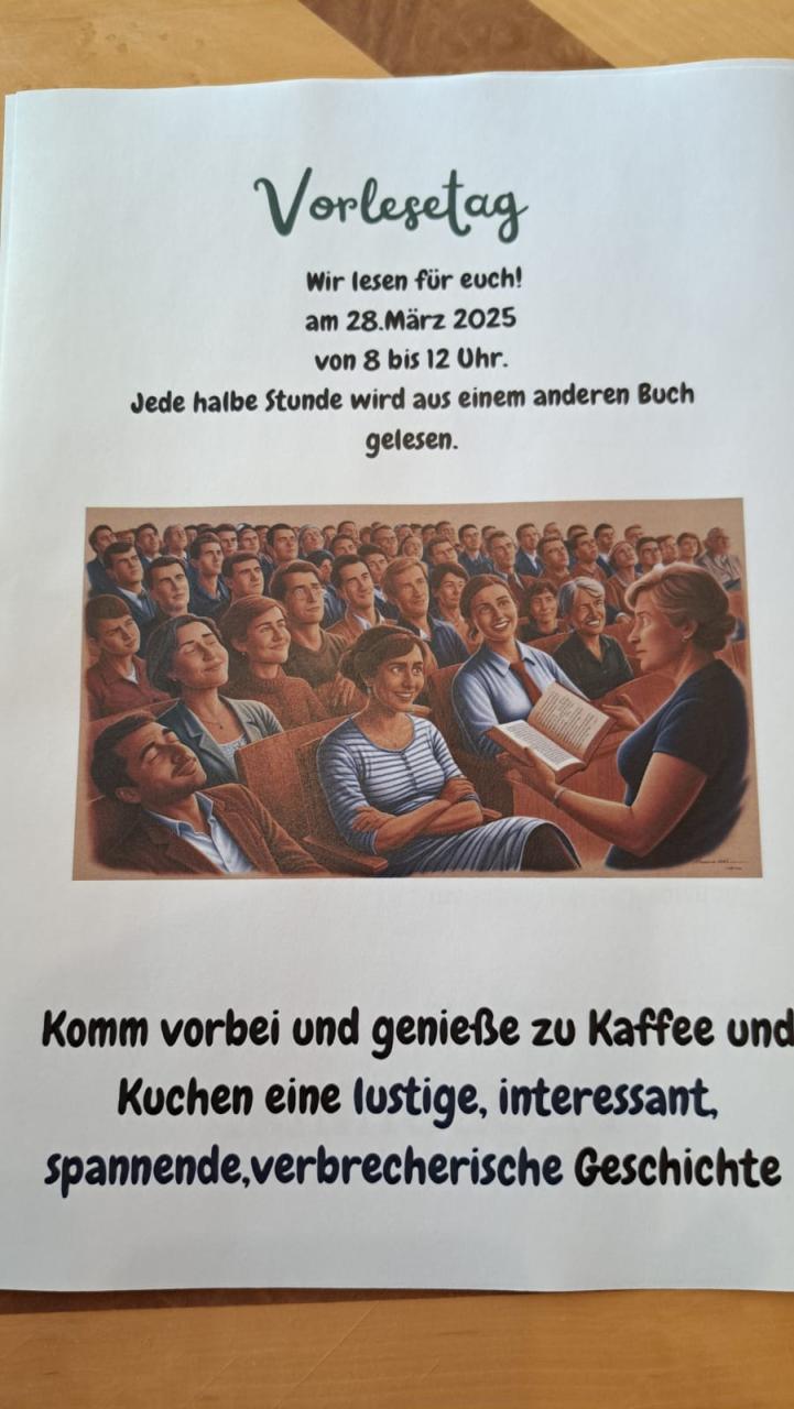 Flyer Öst. Vorlesetag in der Gemeindebücherei Heiligenkreuz