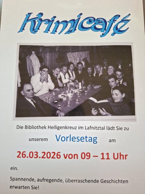 Flyer Vorlesetag in der Bücherei Heiligenkreuz